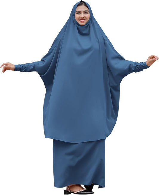 Muslim Women’s Hijab Prayer Dress – Modest Abaya Khimar Maxi Kaftan