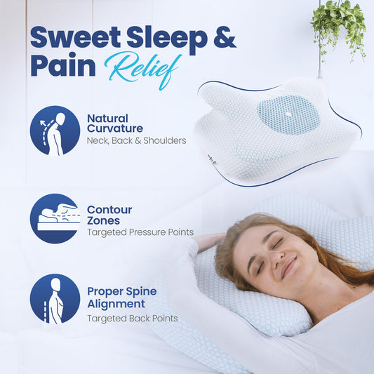RestEzzy Luxury Orthopedic Memory Foam Pillow For Neck Shoulder Pain