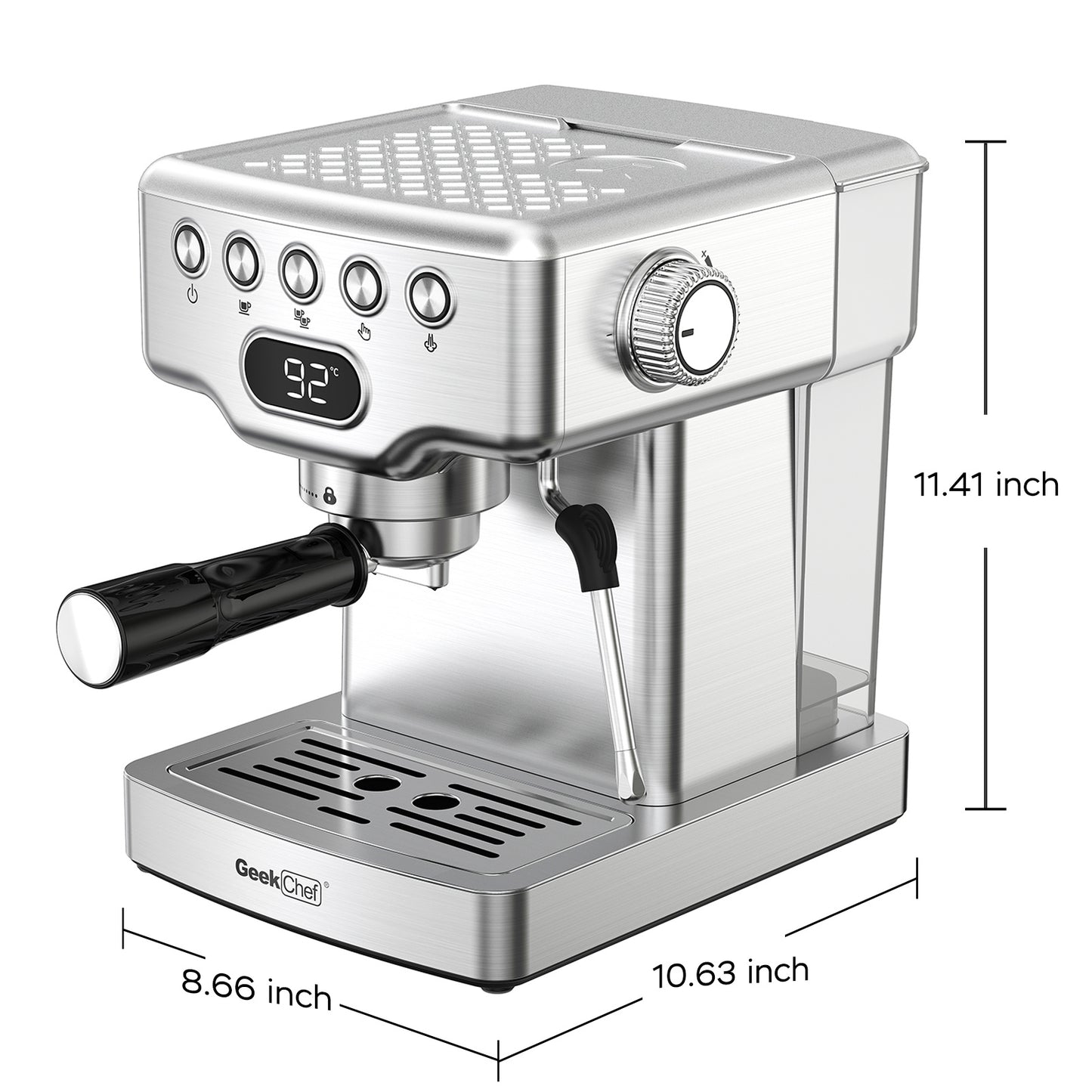 Geek Chef Espresso Machine – 20 Bar Home Coffee Maker with Milk Frother