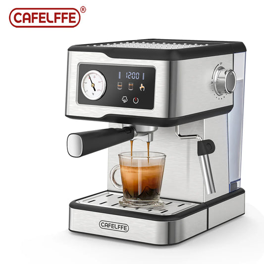 Cafelffe 20 Bar Espresso Machine - Semi-Automatic Cappuccino Maker with Milk Frother