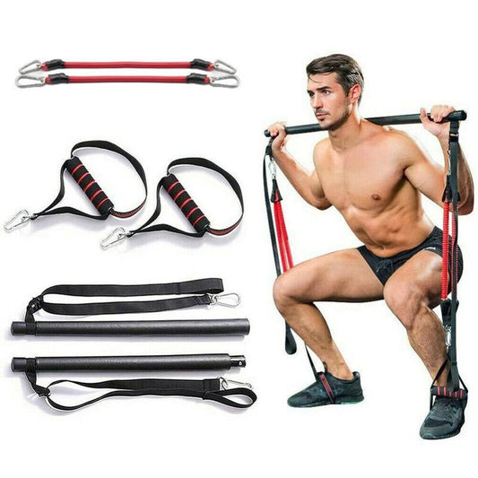 Pilates Bar Kit with Resistance Bands – Portable Home Gym Equipment for Full-Body Workouts