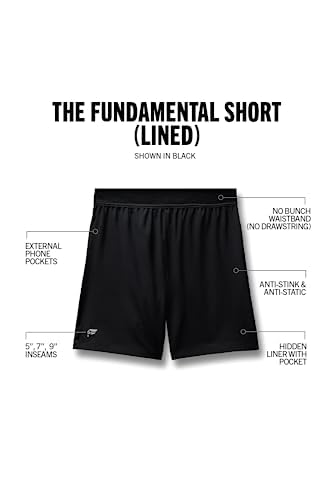 Fabletics Men's The Fundamental Short (Lined), Workout, Running, Training, Gym, Yoga, Ultra Lightweight, Athletic