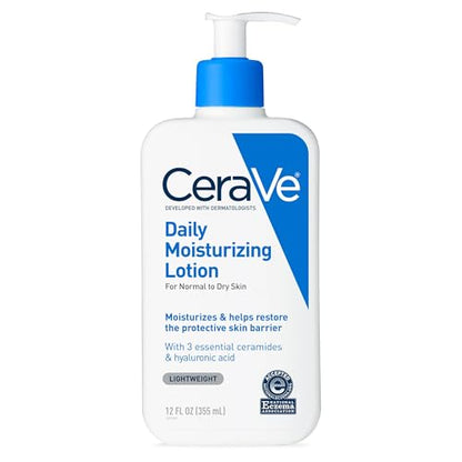 CeraVe Daily Moisturizing Lotion – Hyaluronic Acid & Ceramides, Fragrance-Free, Oil-Free, 19oz for Face & Body