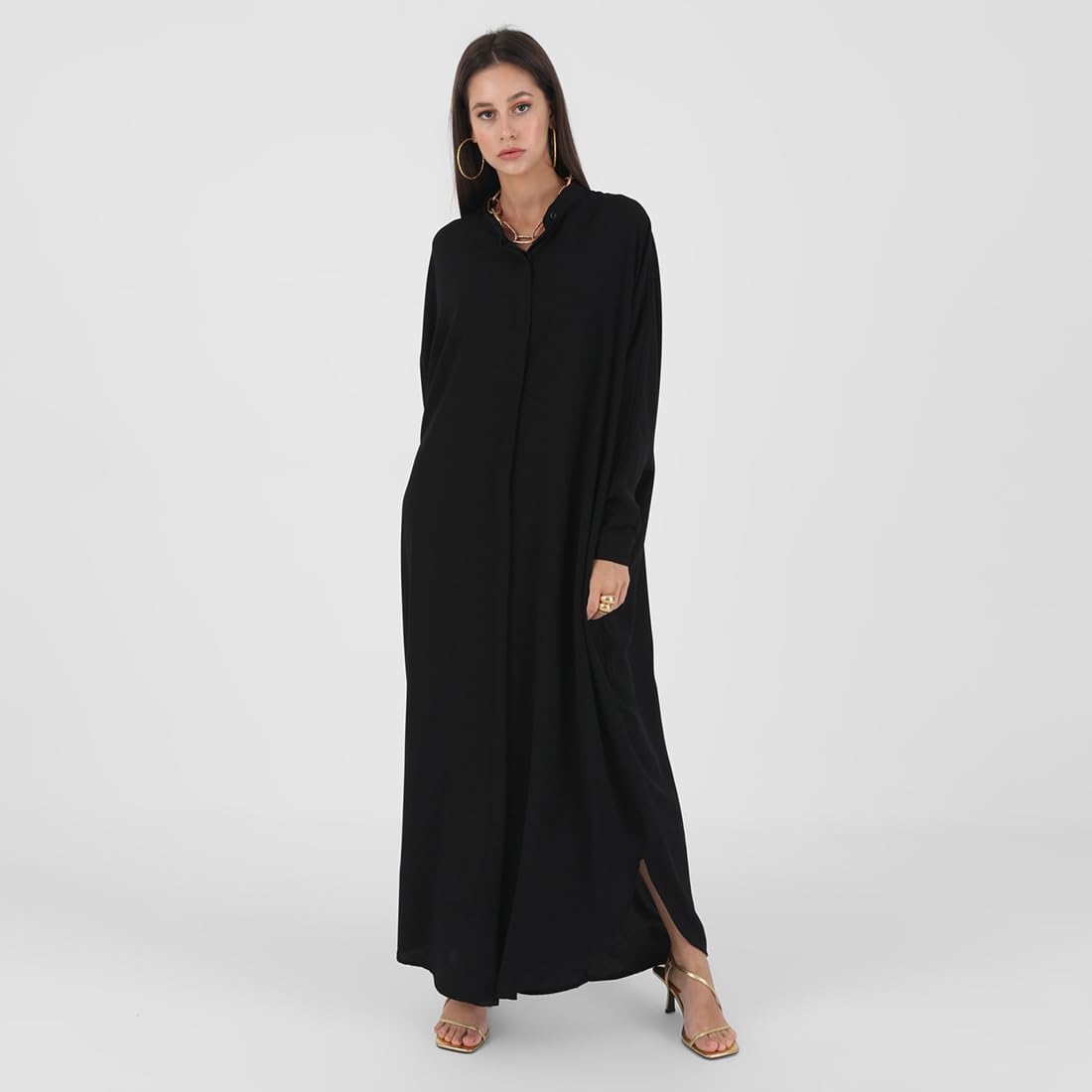 OBEEII Women’s Ramadan Abaya – Islamic Batwing Sleeve Kaftan Dubai Prayer Dress