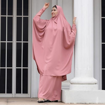 Muslim Women’s Hijab Prayer Dress – Modest Abaya Khimar Maxi Kaftan