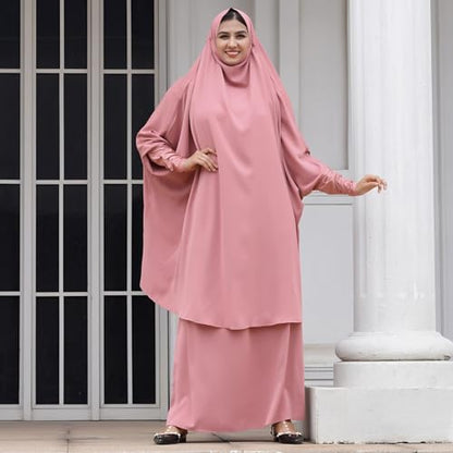 Muslim Women’s Hijab Prayer Dress – Modest Abaya Khimar Maxi Kaftan