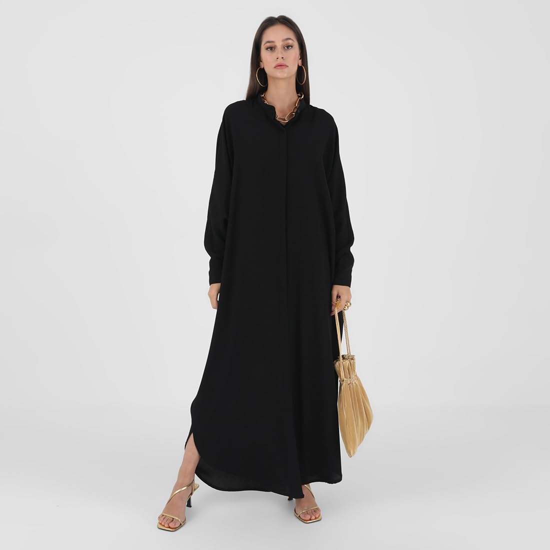 OBEEII Women’s Ramadan Abaya – Islamic Batwing Sleeve Kaftan Dubai Prayer Dress