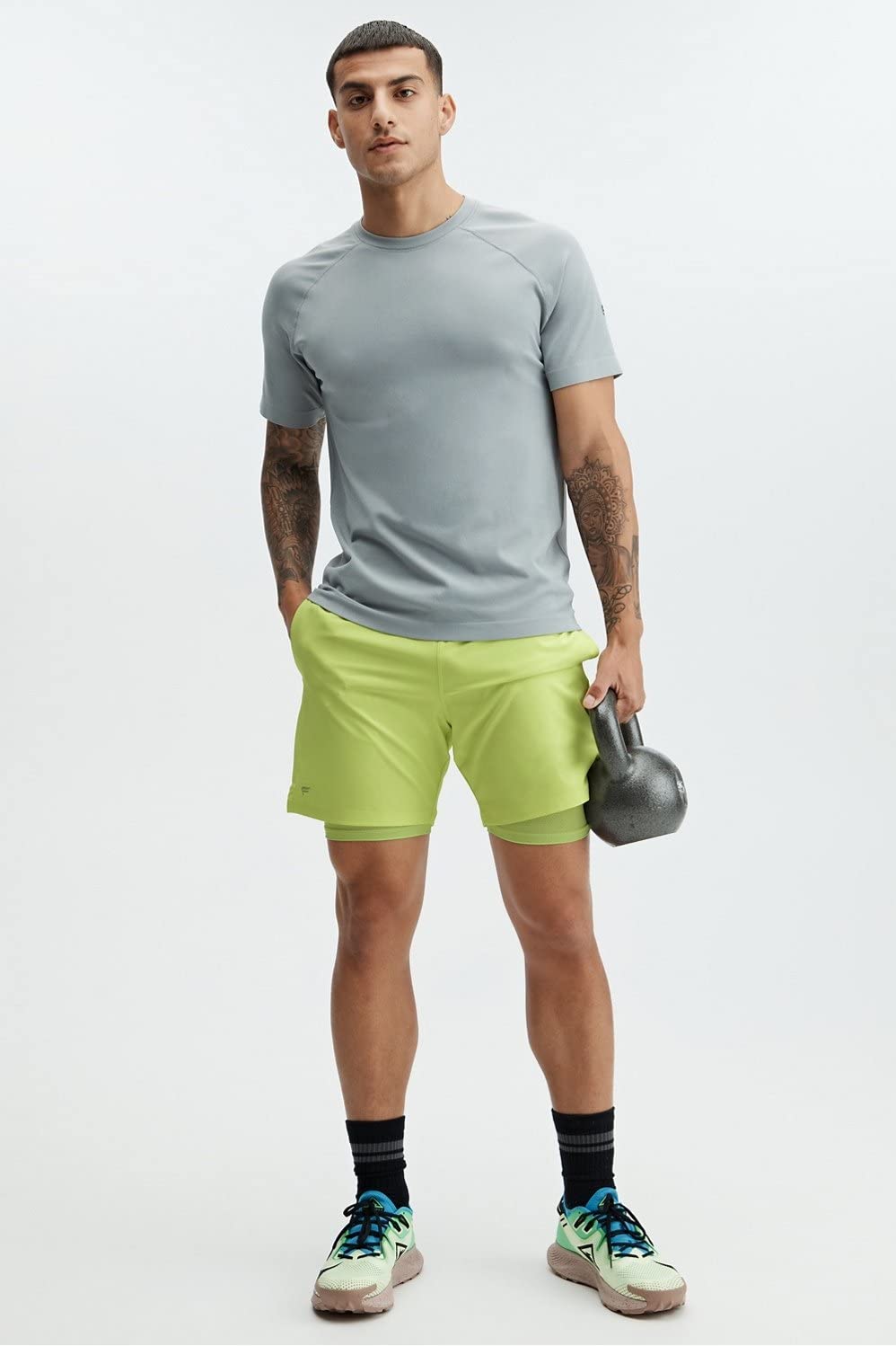 Fabletics Men's The Fundamental Short (Lined), Workout, Running, Training, Gym, Yoga, Ultra Lightweight, Athletic