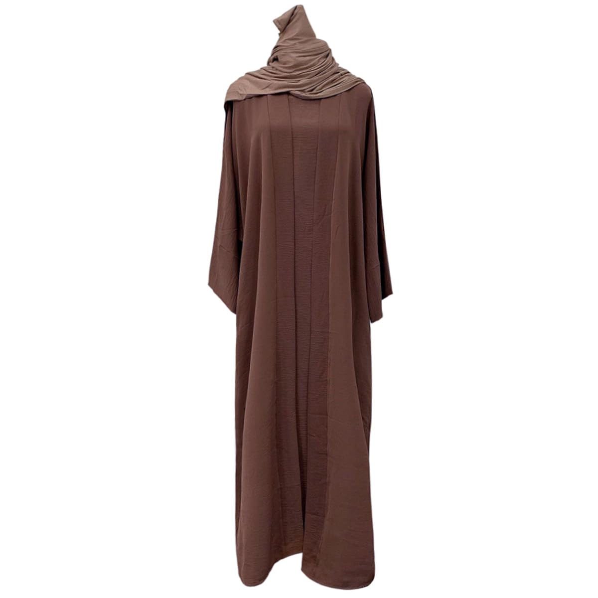 2PCS Muslim Women’s Abaya Set – Islamic Dubai Prayer Dress & Long Cardigan Maxi Robe