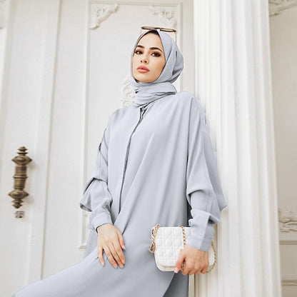 OBEEII Women’s Ramadan Abaya – Islamic Batwing Sleeve Kaftan Dubai Prayer Dress