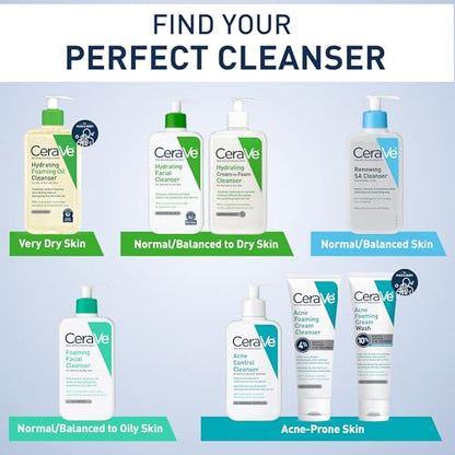 CeraVe Hydrating Facial Cleanser – Moisturizing Face Wash with Hyaluronic Acid, Ceramides & Glycerin for Dry Skin