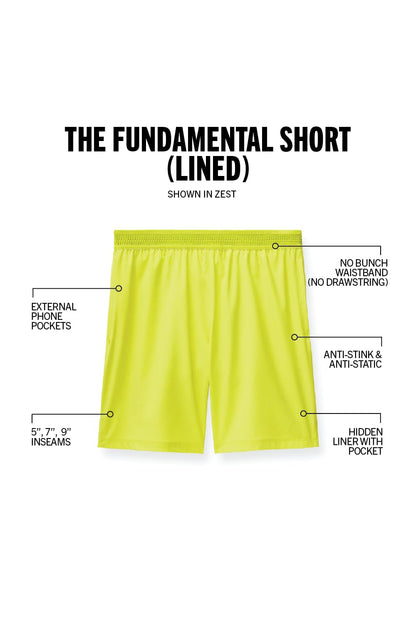 Fabletics Men's The Fundamental Short (Lined), Workout, Running, Training, Gym, Yoga, Ultra Lightweight, Athletic