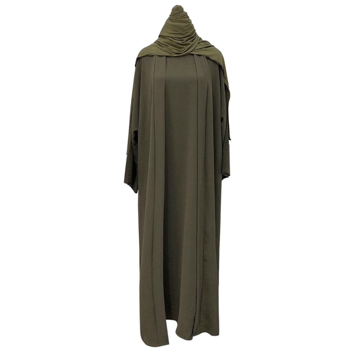 2PCS Muslim Women’s Abaya Set – Islamic Dubai Prayer Dress & Long Cardigan Maxi Robe