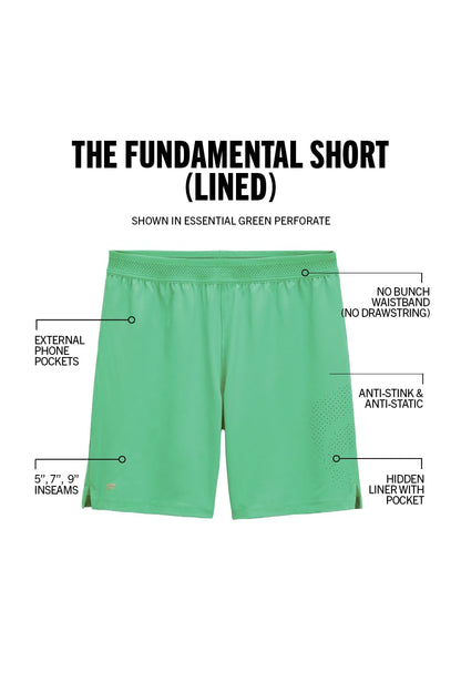 Fabletics Men's The Fundamental Short (Lined), Workout, Running, Training, Gym, Yoga, Ultra Lightweight, Athletic