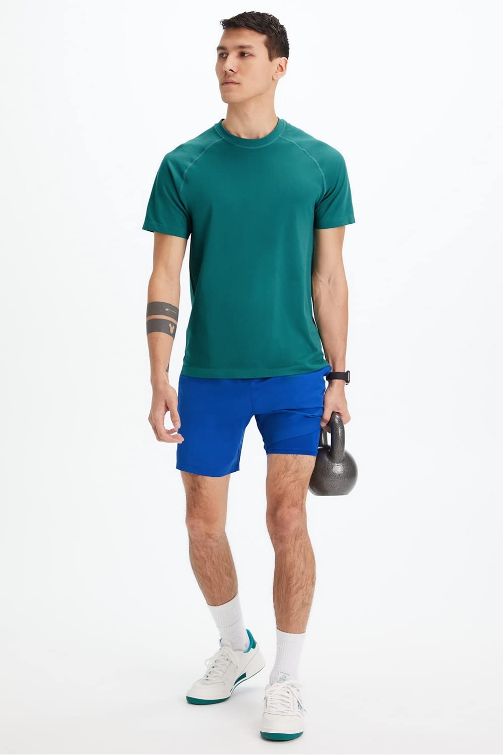 Fabletics Men's The Fundamental Short (Lined), Workout, Running, Training, Gym, Yoga, Ultra Lightweight, Athletic