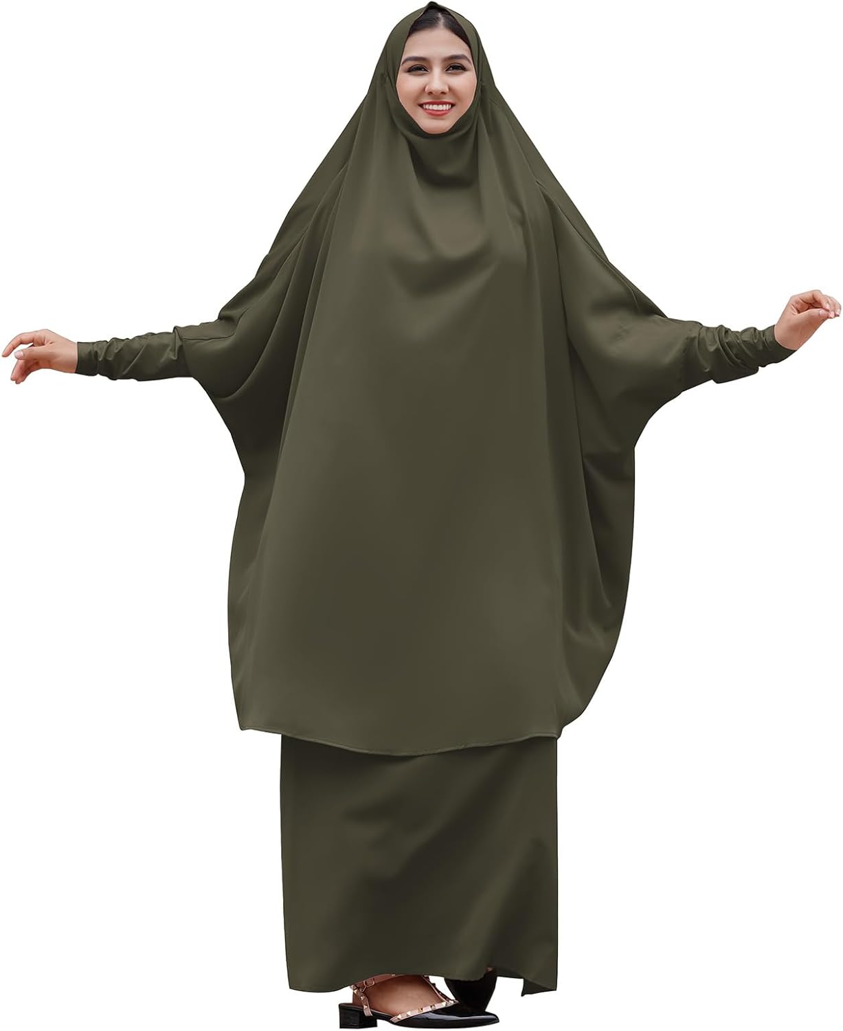 Muslim Women’s Hijab Prayer Dress – Modest Abaya Khimar Maxi Kaftan