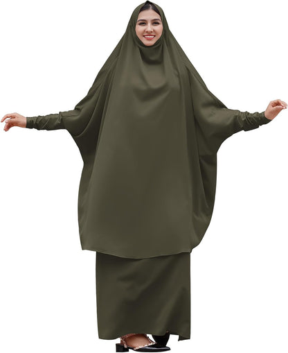 Muslim Women’s Hijab Prayer Dress – Modest Abaya Khimar Maxi Kaftan