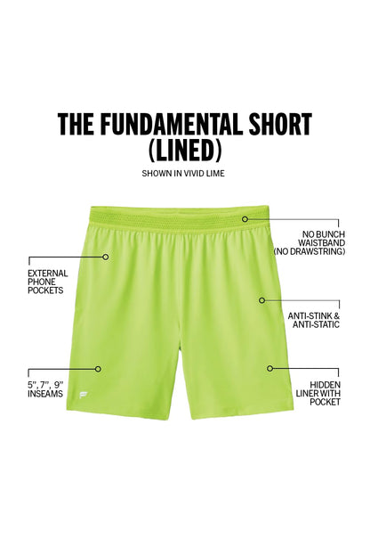 Fabletics Men's The Fundamental Short (Lined), Workout, Running, Training, Gym, Yoga, Ultra Lightweight, Athletic