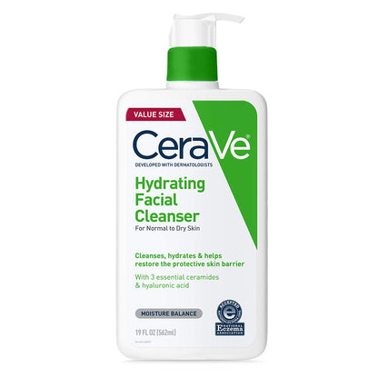 CeraVe Hydrating Facial Cleanser – Moisturizing Face Wash with Hyaluronic Acid, Ceramides & Glycerin for Dry Skin
