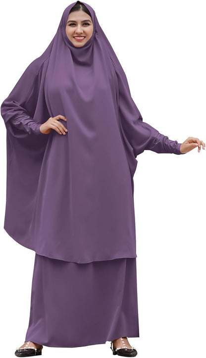 Muslim Women’s Hijab Prayer Dress – Modest Abaya Khimar Maxi Kaftan