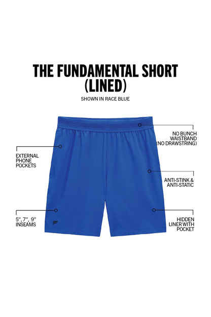 Fabletics Men's The Fundamental Short (Lined), Workout, Running, Training, Gym, Yoga, Ultra Lightweight, Athletic