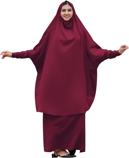 Muslim Women’s Hijab Prayer Dress – Modest Abaya Khimar Maxi Kaftan