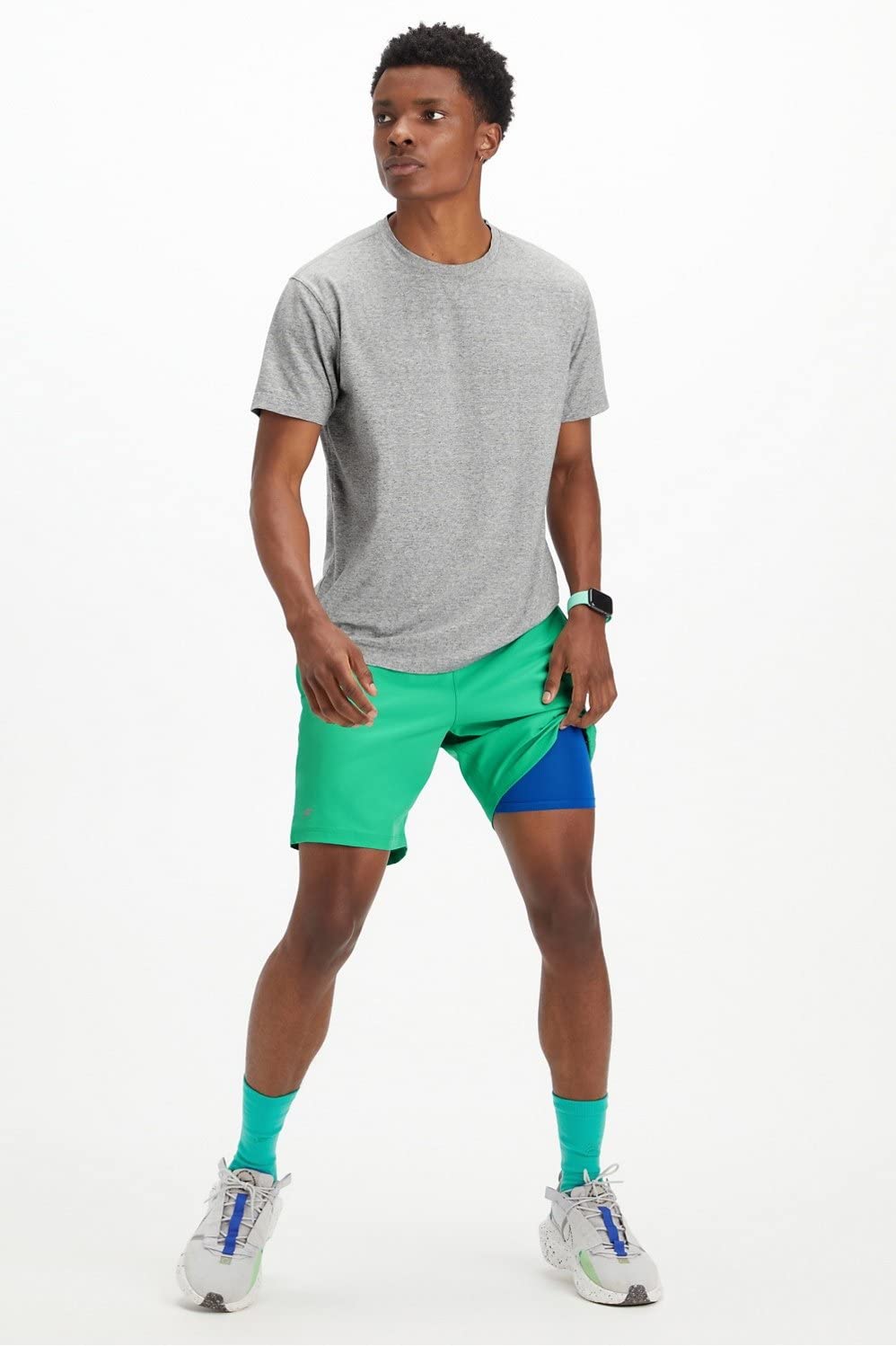 Fabletics Men's The Fundamental Short (Lined), Workout, Running, Training, Gym, Yoga, Ultra Lightweight, Athletic