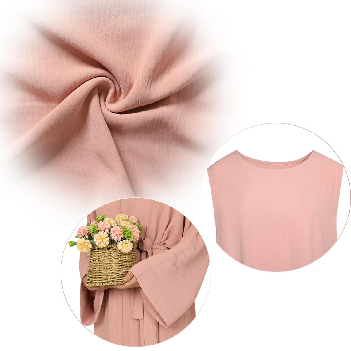 2PCS Muslim Women’s Abaya Set – Islamic Dubai Prayer Dress & Long Cardigan Maxi Robe