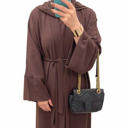 2PCS Muslim Women’s Abaya Set – Islamic Dubai Prayer Dress & Long Cardigan Maxi Robe