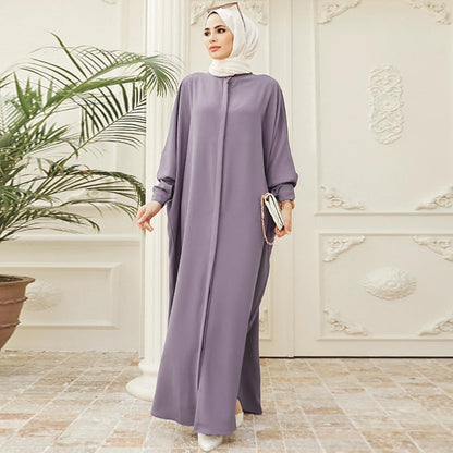 OBEEII Women’s Ramadan Abaya – Islamic Batwing Sleeve Kaftan Dubai Prayer Dress