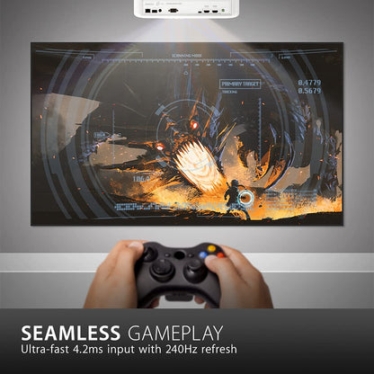 ViewSonic PX748-4K UHD Projector – 4000 Lumens, 240Hz, 4.2ms, HDR, Auto Keystone, Dual HDMI & USB-C for Home Theater & Streaming