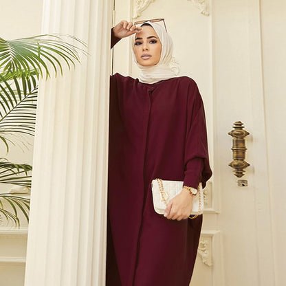 OBEEII Women’s Ramadan Abaya – Islamic Batwing Sleeve Kaftan Dubai Prayer Dress