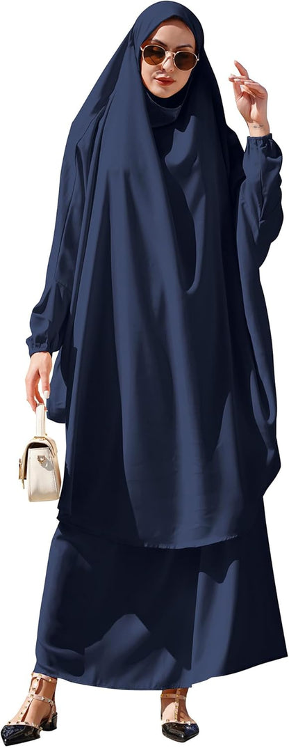 Muslim Women’s Hijab Prayer Dress – Modest Abaya Khimar Maxi Kaftan