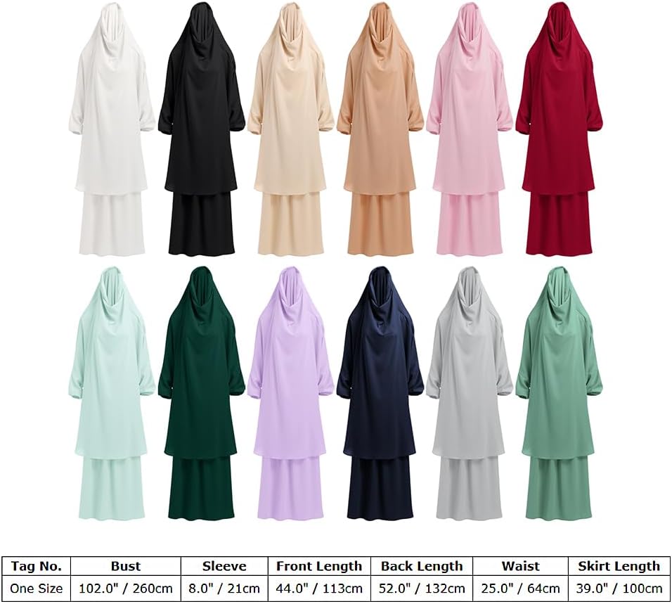 Muslim Women’s Hijab Prayer Dress – Modest Abaya Khimar Maxi Kaftan