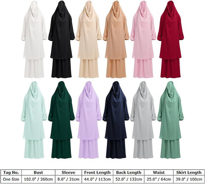 Muslim Women’s Hijab Prayer Dress – Modest Abaya Khimar Maxi Kaftan