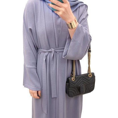2PCS Muslim Women’s Abaya Set – Islamic Dubai Prayer Dress & Long Cardigan Maxi Robe