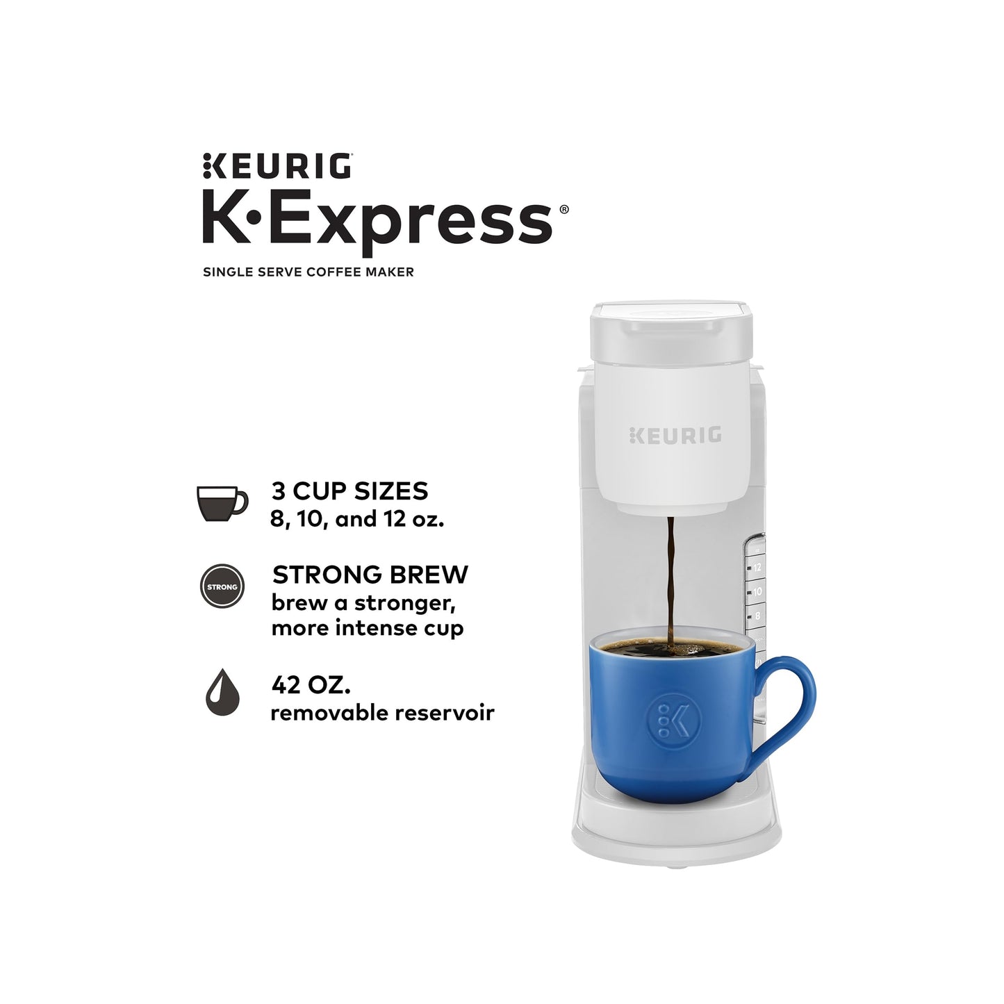 Keurig K-Express Single Serve Coffee Maker - 3 Brew Sizes with Strong Button