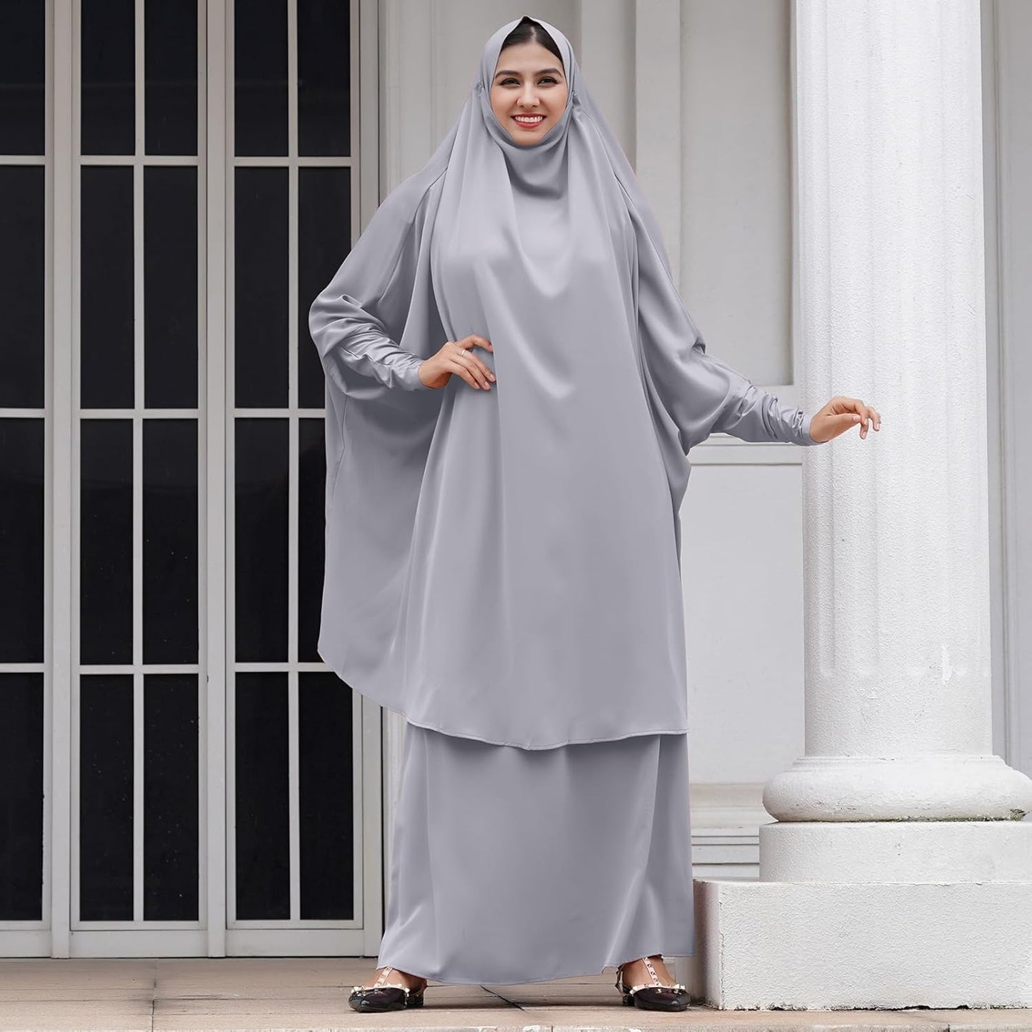 Muslim Women’s Hijab Prayer Dress – Modest Abaya Khimar Maxi Kaftan