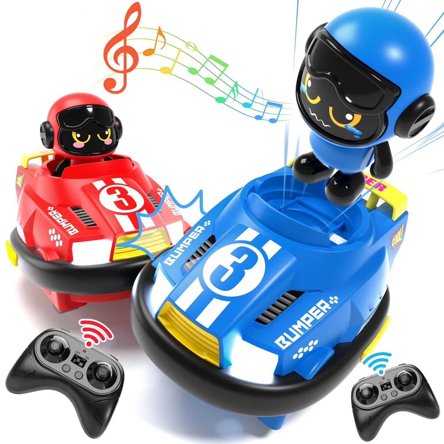 2-Pack Remote Control Bumper RC Cars for Kids
