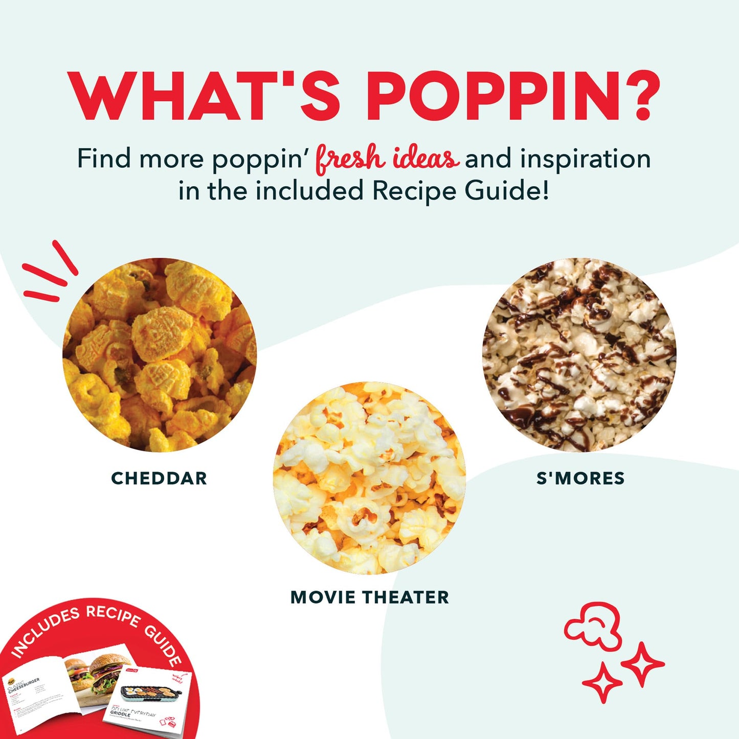 Dash Fresh Pop Popcorn Maker - Oil-Free, Air Popcorn Popper - With Measuring Cup & Recipe Guide - Perfect for Movie Nights - 16 Cups, Aqua