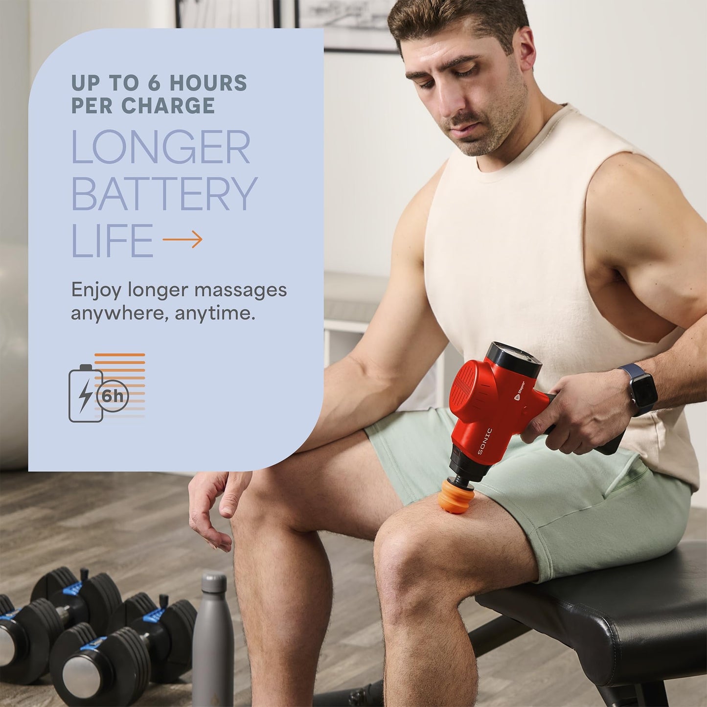 LifePro Deep Tissue Massage Gun – Muscle Massager with 8 Heads, 5 Speeds, Percussion Gun for Athletes