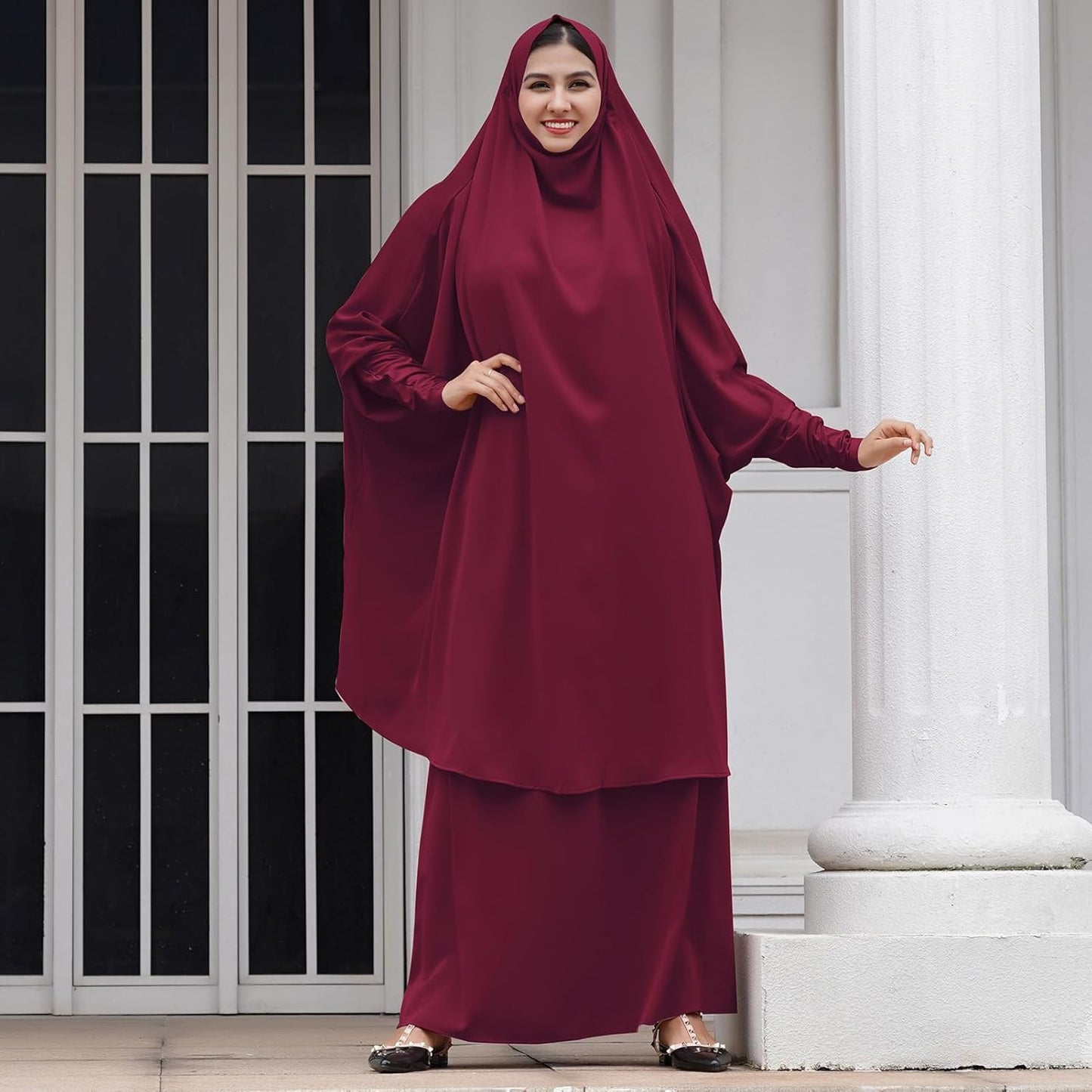 Muslim Women’s Hijab Prayer Dress – Modest Abaya Khimar Maxi Kaftan