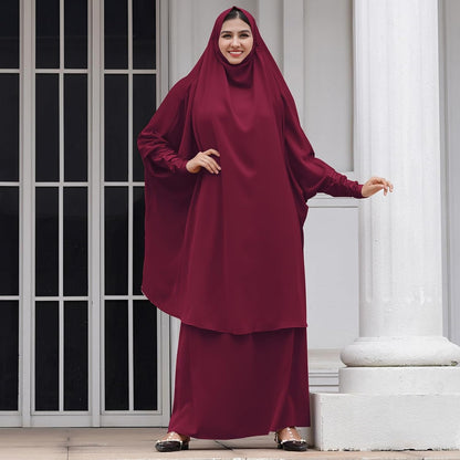 Muslim Women’s Hijab Prayer Dress – Modest Abaya Khimar Maxi Kaftan