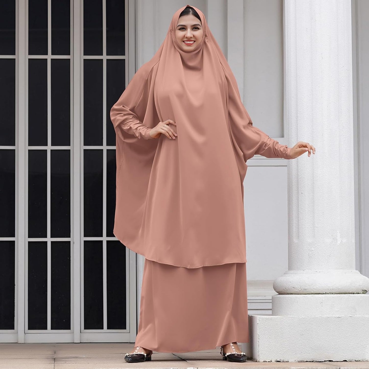 Muslim Women’s Hijab Prayer Dress – Modest Abaya Khimar Maxi Kaftan