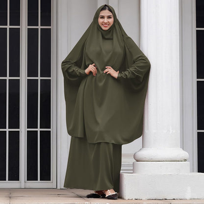 Muslim Women’s Hijab Prayer Dress – Modest Abaya Khimar Maxi Kaftan