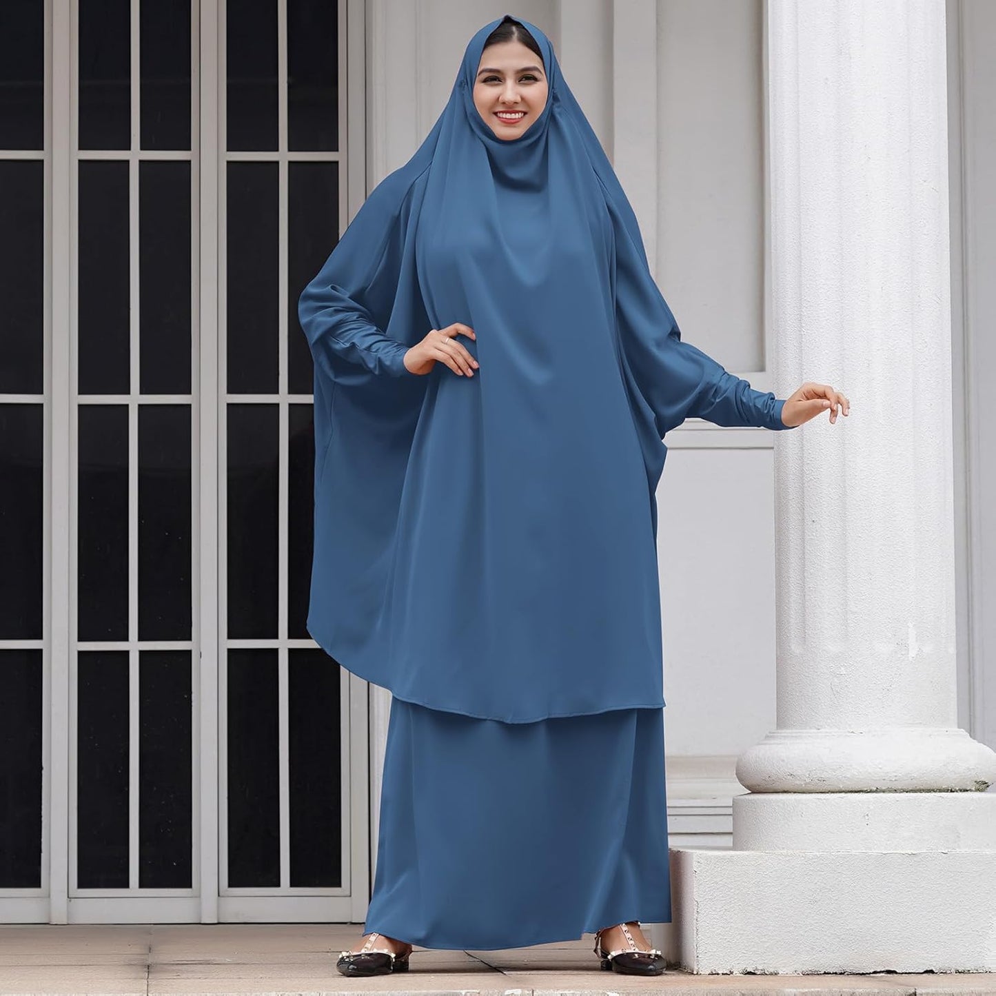 Muslim Women’s Hijab Prayer Dress – Modest Abaya Khimar Maxi Kaftan