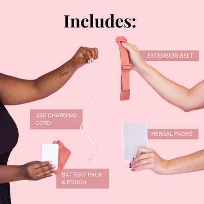 Pixie Period Heating Pad for Cramps - Thinnest Wearable Heating Pad for Feminine Care - Unnoticeable Under Clothes - Best Portable Heat Belt for Menstrual Pain Relief - FSA Eligible and HSA Eligible