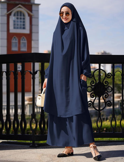 Muslim Women’s Hijab Prayer Dress – Modest Abaya Khimar Maxi Kaftan