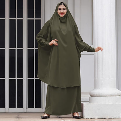 Muslim Women’s Hijab Prayer Dress – Modest Abaya Khimar Maxi Kaftan