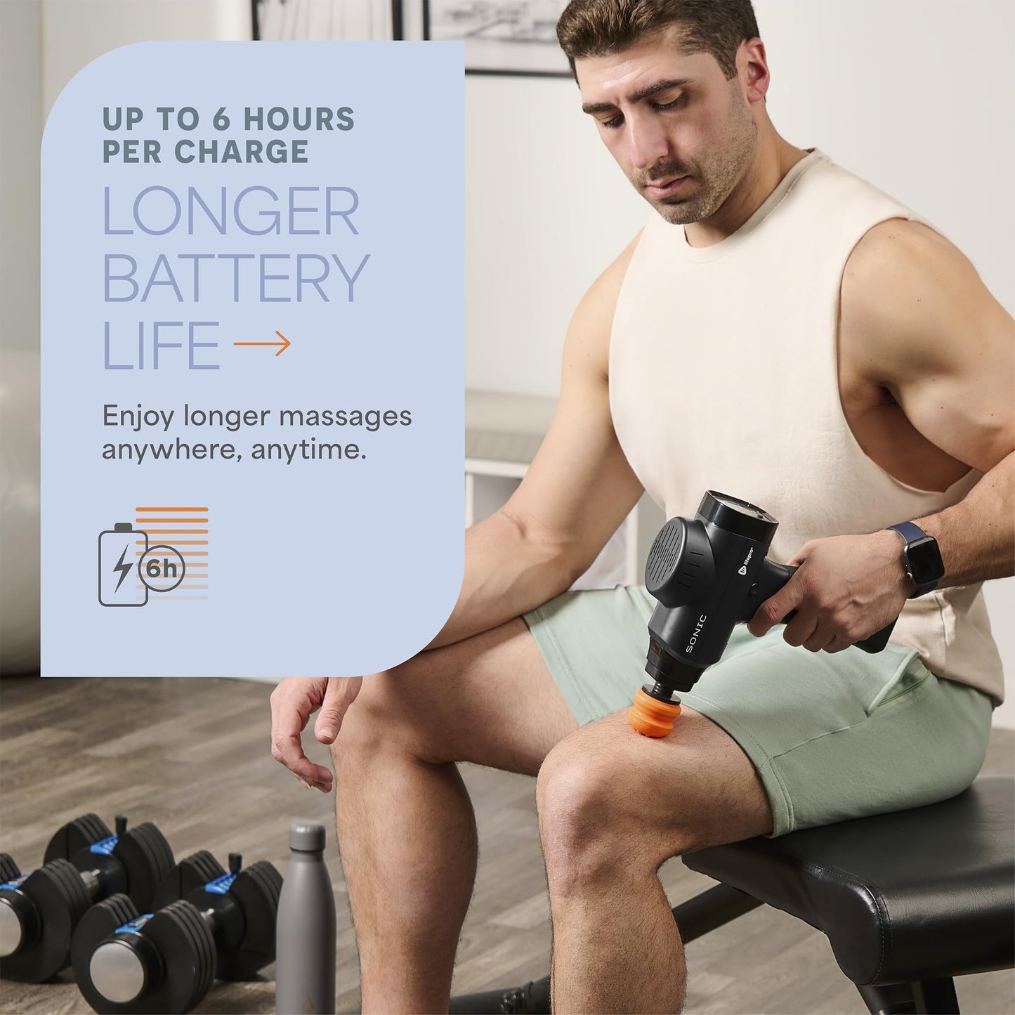 LifePro Deep Tissue Massage Gun – Muscle Massager with 8 Heads, 5 Speeds, Percussion Gun for Athletes